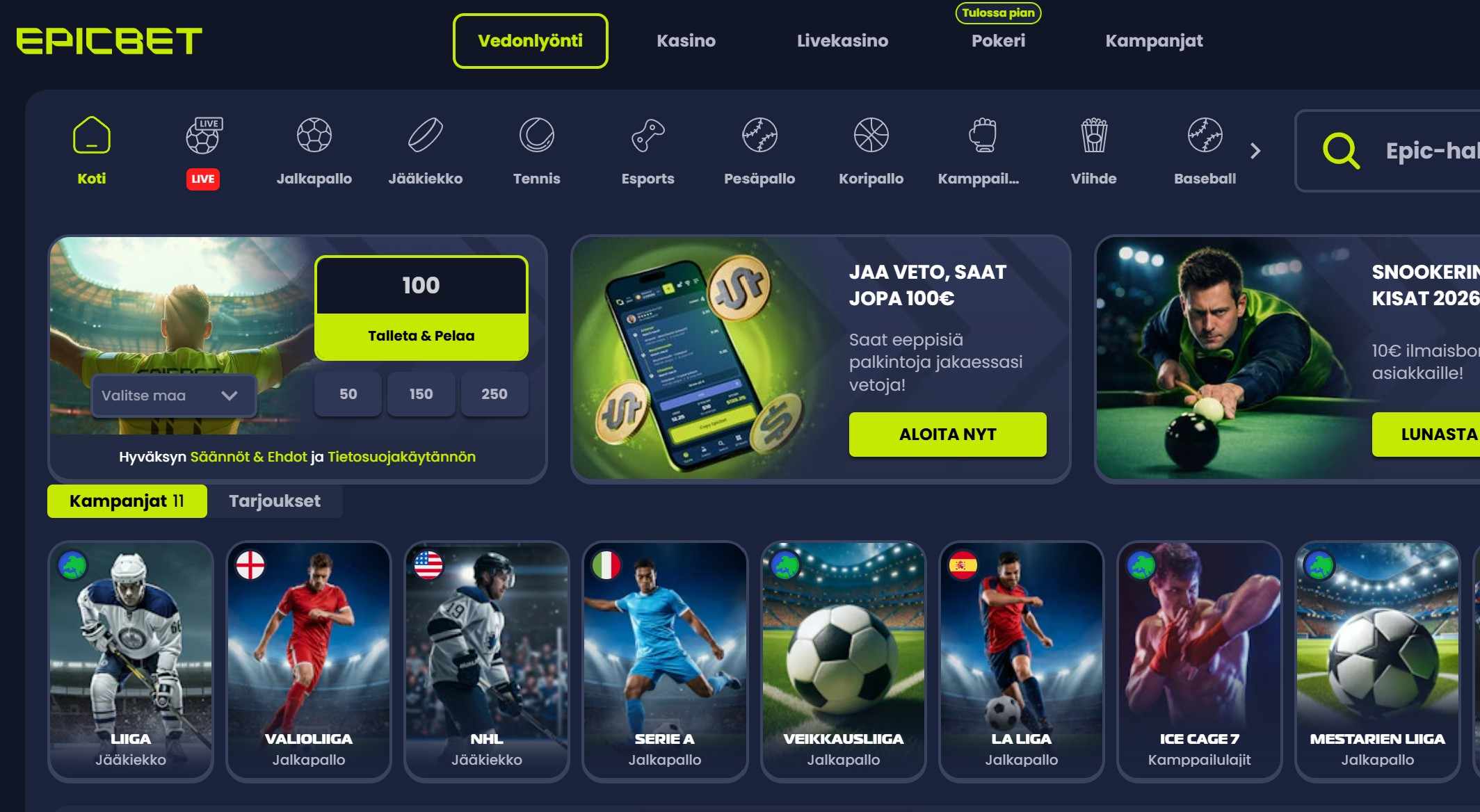 Epicbet vedonlyönti