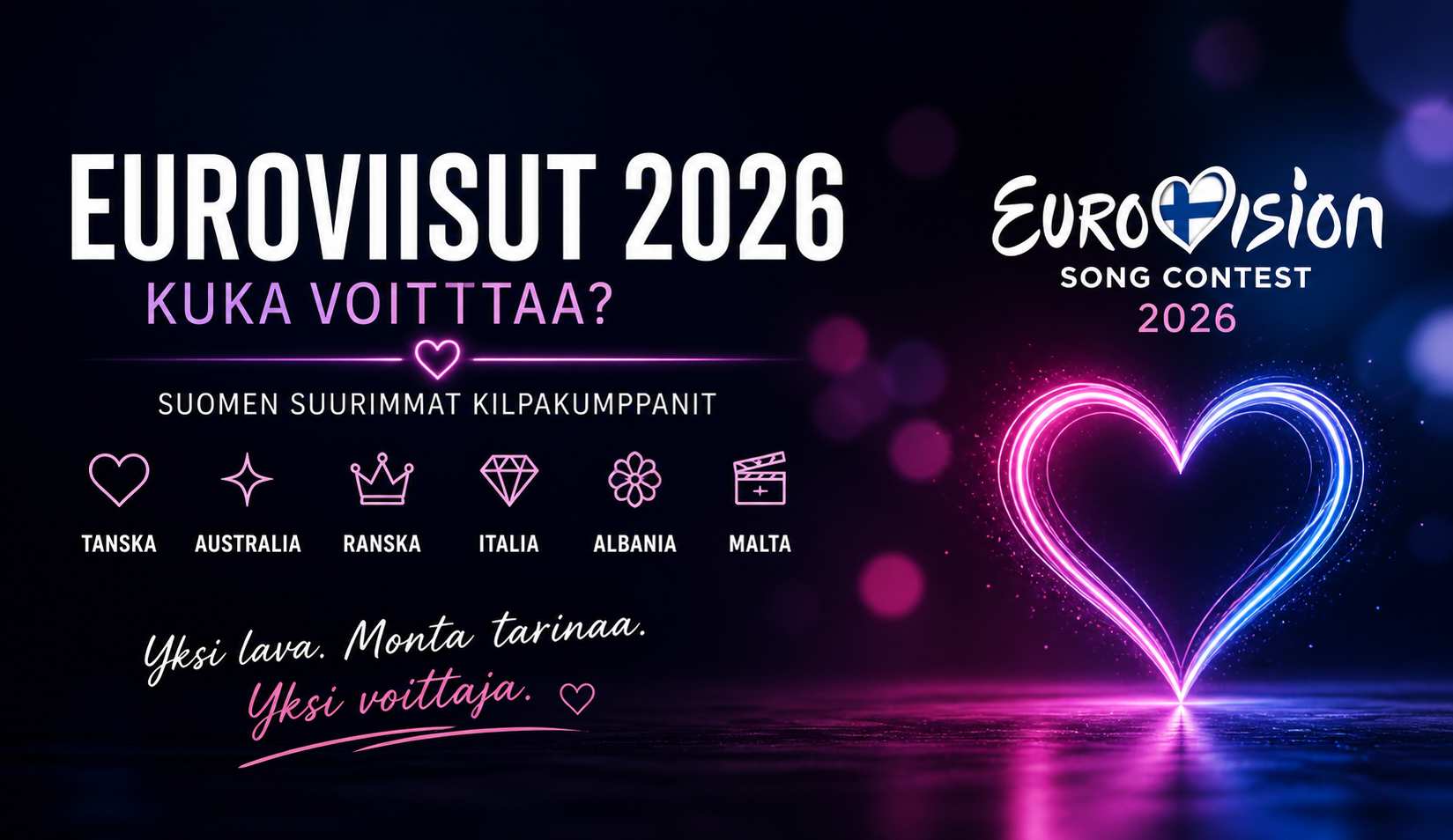 Suomen suurimmat haastajat Euroviisuissa 2026
